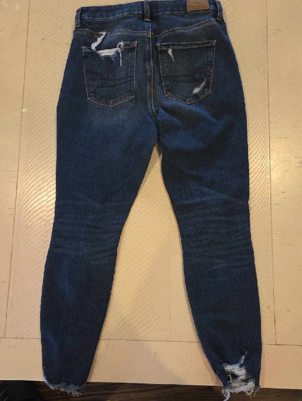 American Eagle Outfitters Dark Blue Ripped Skinny Jeans - Picture 5 of 5